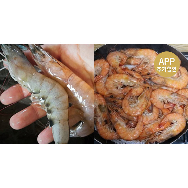 #앱특가14,900원# 흰다리새우1kg 35미내외 2인분 급냉포장발송