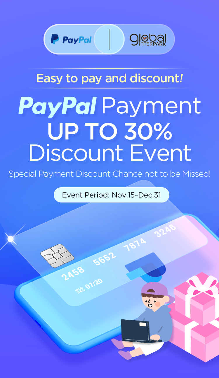 간편하게 결제하고 할인까지! PayPal 결제 초대 30% 할인 이벤트 놓칠 수 없는 결제 할인 찬스! 이벤트 기간: 11월 15일 ~ 12월 31일