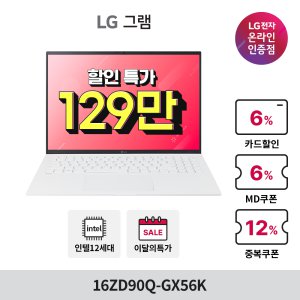 LG전자 그램 16ZD90Q-GX56K 22년 노트북