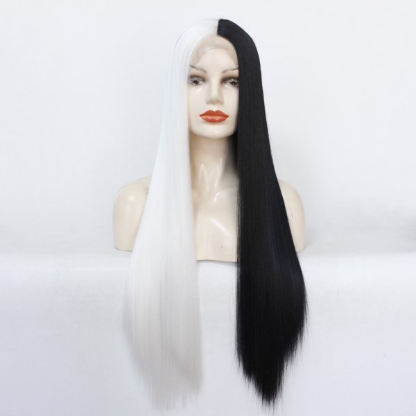 크루엘라 24인치 긴머리 생머리 가발 반반 염색 마녀 - 인터파크 쇼핑