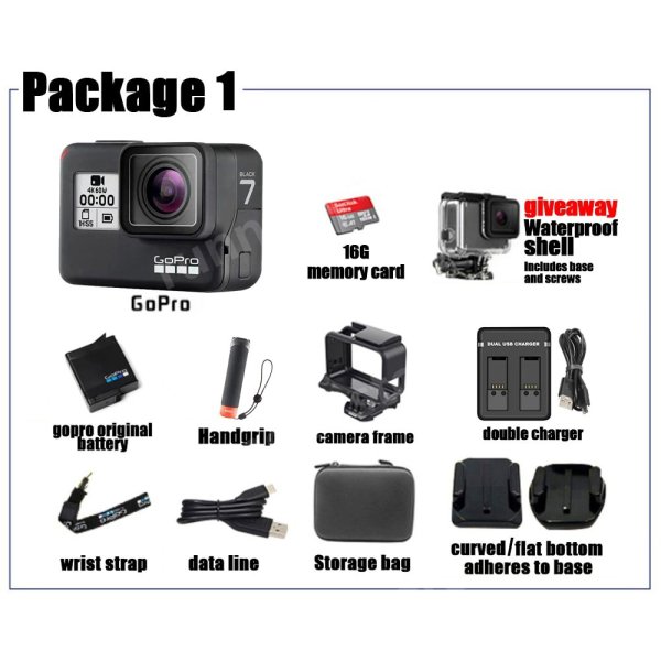 Gopro-히어로 7 오리지널 블랙 스페셜 번들 액션 카메라 고프로 히어로 스포츠 캠 4K - 인터파크 쇼핑